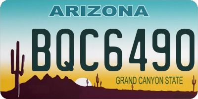 AZ license plate BQC6490