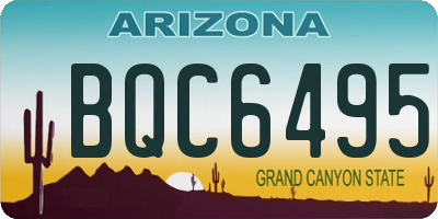 AZ license plate BQC6495