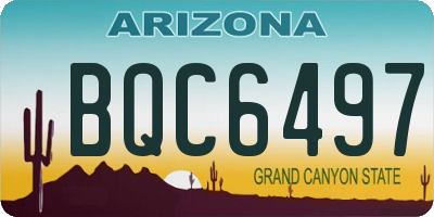 AZ license plate BQC6497