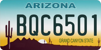 AZ license plate BQC6501