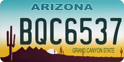 AZ license plate BQC6537