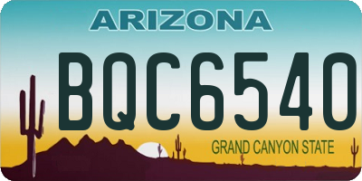 AZ license plate BQC6540