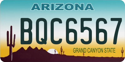 AZ license plate BQC6567