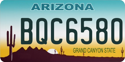 AZ license plate BQC6580