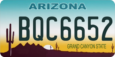 AZ license plate BQC6652