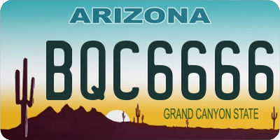 AZ license plate BQC6666