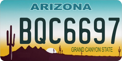 AZ license plate BQC6697