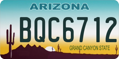 AZ license plate BQC6712