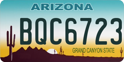 AZ license plate BQC6723