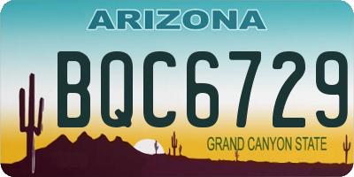 AZ license plate BQC6729