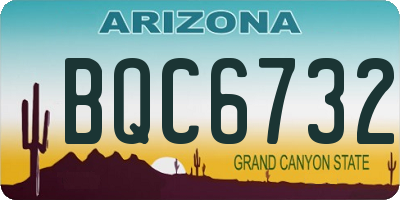 AZ license plate BQC6732