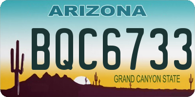 AZ license plate BQC6733