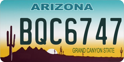 AZ license plate BQC6747