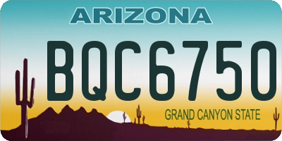 AZ license plate BQC6750
