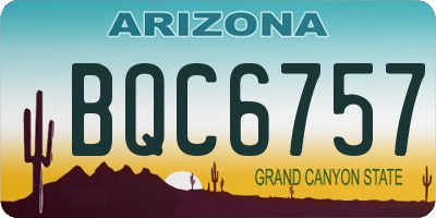 AZ license plate BQC6757