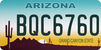 AZ license plate BQC6760