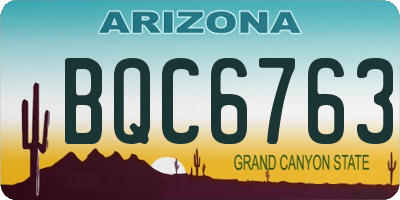 AZ license plate BQC6763