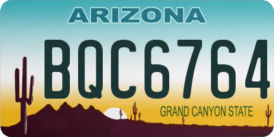 AZ license plate BQC6764
