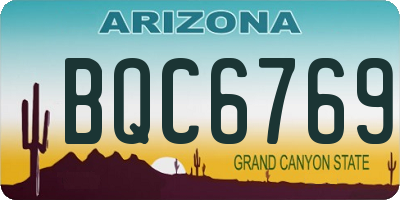 AZ license plate BQC6769