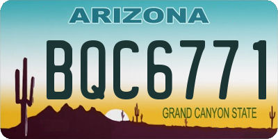 AZ license plate BQC6771
