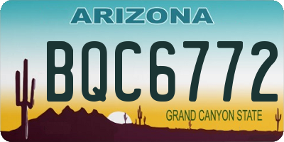 AZ license plate BQC6772