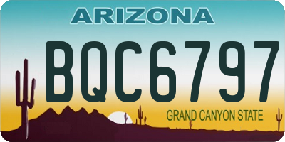 AZ license plate BQC6797