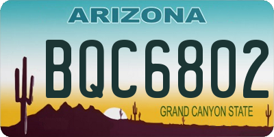 AZ license plate BQC6802