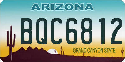 AZ license plate BQC6812