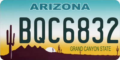 AZ license plate BQC6832