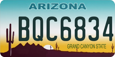 AZ license plate BQC6834