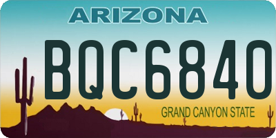 AZ license plate BQC6840