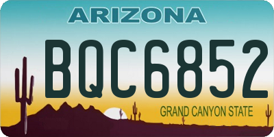 AZ license plate BQC6852