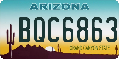 AZ license plate BQC6863