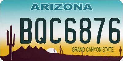 AZ license plate BQC6876