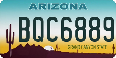 AZ license plate BQC6889