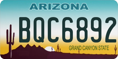 AZ license plate BQC6892