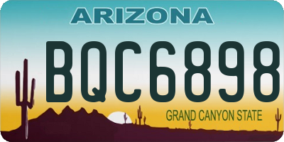 AZ license plate BQC6898