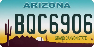AZ license plate BQC6906