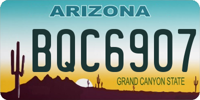 AZ license plate BQC6907