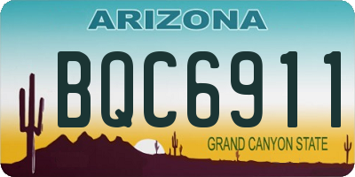 AZ license plate BQC6911