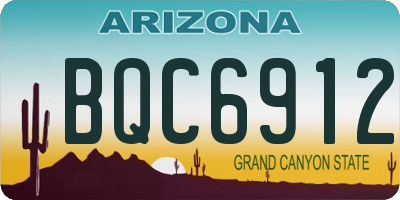 AZ license plate BQC6912