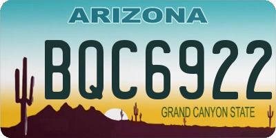 AZ license plate BQC6922