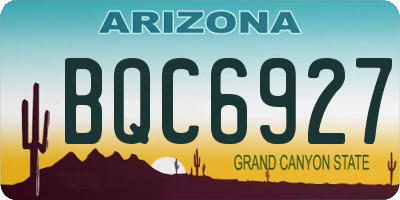 AZ license plate BQC6927