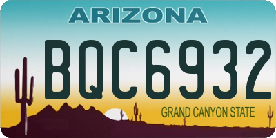 AZ license plate BQC6932