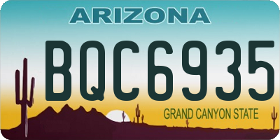 AZ license plate BQC6935