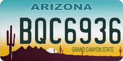 AZ license plate BQC6936