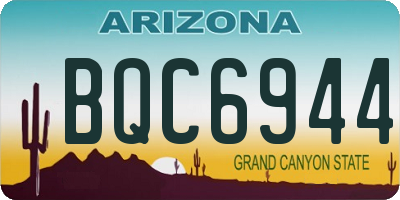AZ license plate BQC6944
