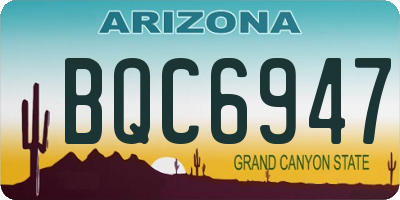 AZ license plate BQC6947