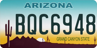 AZ license plate BQC6948