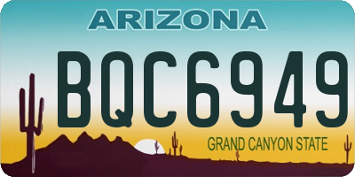 AZ license plate BQC6949